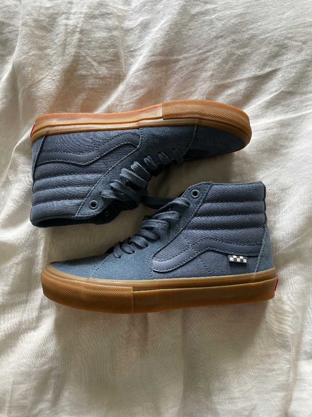 Vans Sk8-Hi Vintage Blue/Gum sneakers skate shoes size 6 men's 7.5 women's